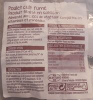 Poulet cuit fumé au bois de hetre