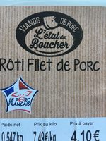 Roti filet de porc