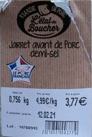 Jarret avant de porc demi-sel