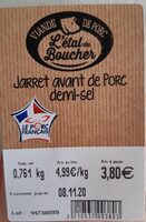 Jarret avant de porc demi-sel