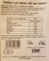 Jambon cuit Italien rôti aux herbes