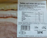 Jambon cuit italien rôti aux herbes