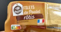 Filets de poulet avec peau, traités en salaison et rôtis