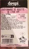 Chiffonnade de rosette de lyon vpf