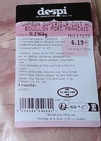 Jambon Supérieur Cuit Au Bouillon Porc Francais