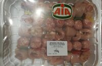 Spiedini con pollo salsiccia e peperoni