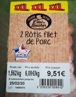 2 Rôtis filet de porc