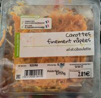 Carottes finement rapées ail ciboulette