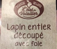Lapin entier découpé avec foie