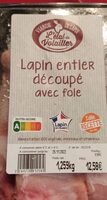 Lapin entier découpé avec foie