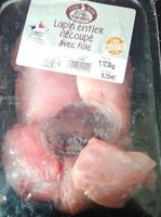 Lapin entier découpé avec foie
