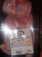 Lapin entier découpé avec foie