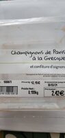 Champignons de Paris à la Grecque et confiture d'oignons