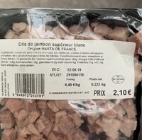 Dés de jambon superieur blanc