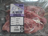Chuletas de contramuslo de pavo al ajillo