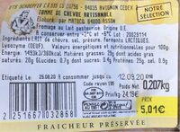 Tomme de chevre artisanale