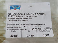 Saucisson pistache coupe