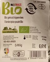 Viande épice poulet bio
