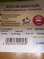 Rôti de porc cuit