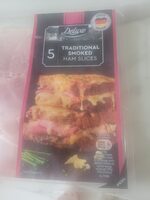 Traditional smoked ham slices