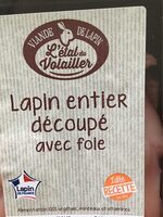 Lapin entier decoupé avec foie