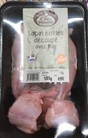 Lapin entier decoupé avec foie