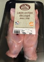 Lapin entier découpé avec foie