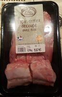 Lapin entier découpé avec foie