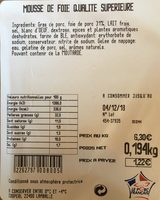 Mousse de foie qualite superieure