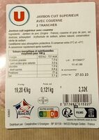 Jambon cuit supérieur avec couenne
