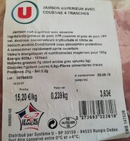 Jambon supérieur avec couenne