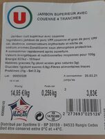 Jambon Supérieur avec couenne 4 tranches