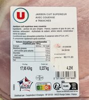 Jambon cuit Supérieur avec couenne 4 Tranches