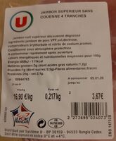 Jambon Supérieur sans couenne 4 tranches