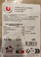 Jambon cuit supérieur sans couenne
