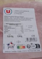 Jambon cuit supérieur sans couenne