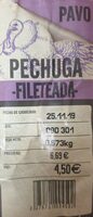 Pechuga de pavo fileteada