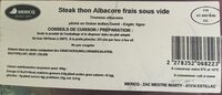 Steak thon Albacore frais sous vide
