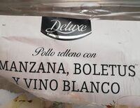 Pollo relleno con manzana boletus y vino blanco