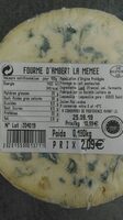 Fourme d'ambert la memee