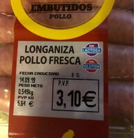Longaniza de pollo fresca