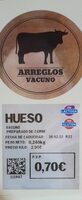 Hueso vacuno preparado de carne