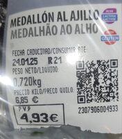 Medallón de pollo al ajillo