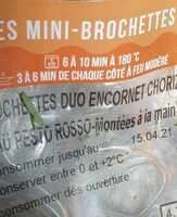 Brochettes d'encornets  géants  et de chorizo sauce pesto rosso