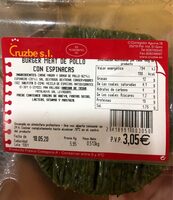Burguer meat de pollo con espinacas