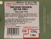 Saucisson provençal bio pur porc