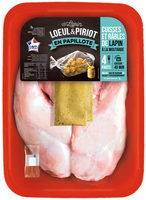 2 Cuisses et 2 demi-râbles de lapin + 2 sachets d'assaisonnement moutarde + 1 sachet cuisson