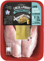 Lapin entier découpé sans tête + 2 sachets assaisonnement moutarde + 1 sachet cuisson