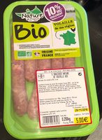 Saucisses nature de volaille bio