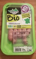 Saucisses nature de volaille bio
